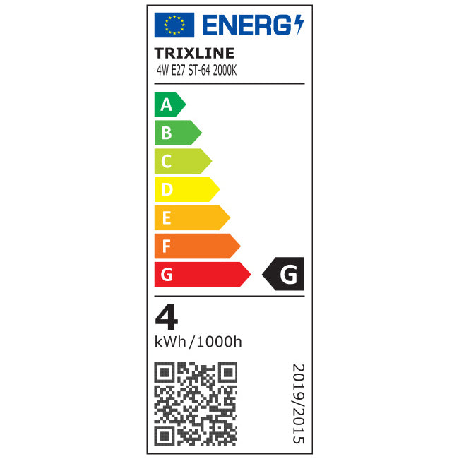 Žárovka Filament LED E27 4W bílá teplá TRIXLINE ST64 Gold