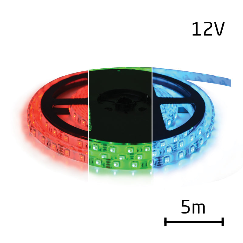 LED pásek 12V 5050 60LED/m IP65 max. 12W/m RGB (cívka 5m) GETI