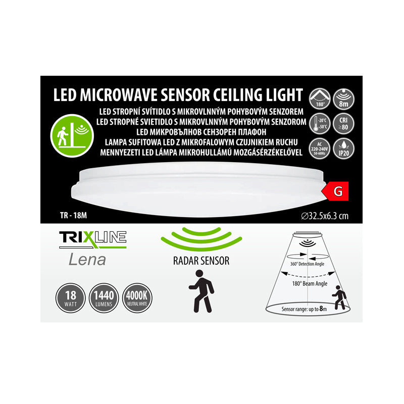 Svítidlo stropní TRIXLINE TR-18M Lena 18W PIR
