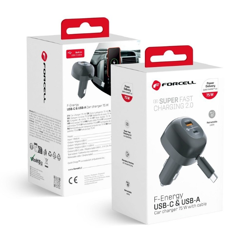 Autoadaptér USB FORCELL F-Energy Alu