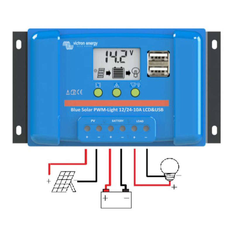 Solární regulátor PWM Victron Energy 20A LCD a USB 12V/24V