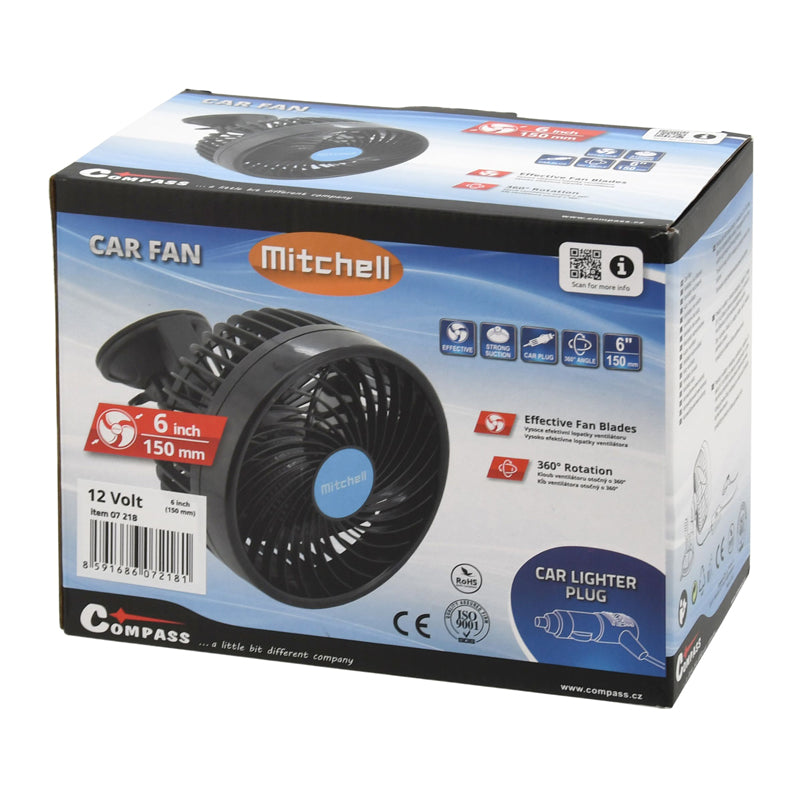 Ventilátor MITCHELL 07218 na přísavku 12V