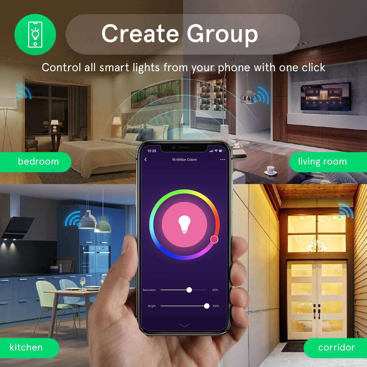 Smart LED žárovka E27 9W RGB NOUS P3/2pack WiFi Tuya sada 2ks