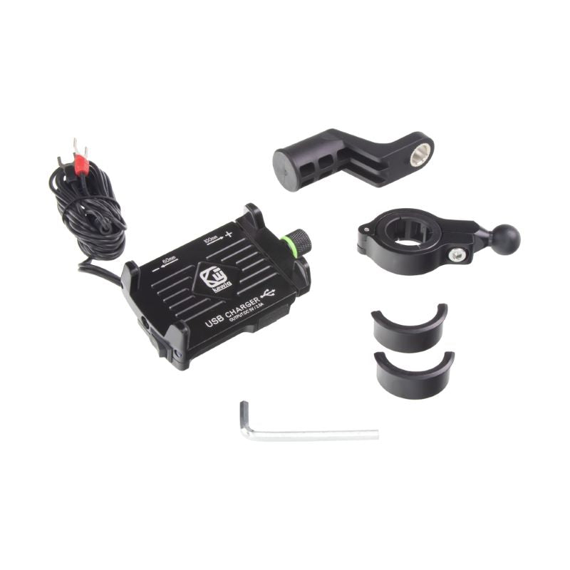 Držák telefonu na kolo/motocykl STU r12usb s USB nabíječkou
