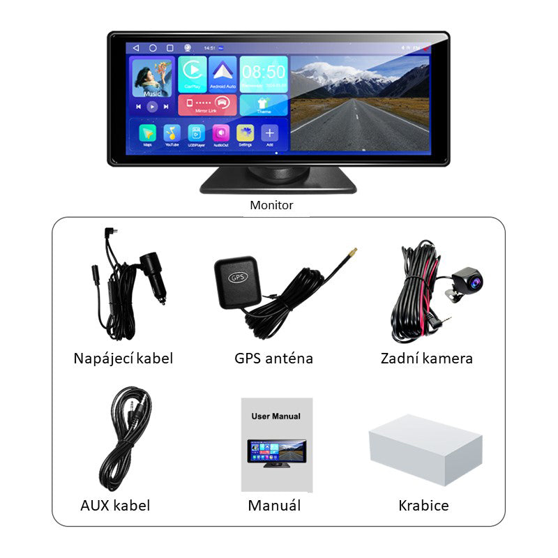 Displej Apple CarPlay / Android Auto CARCLEVER DS-126CAA