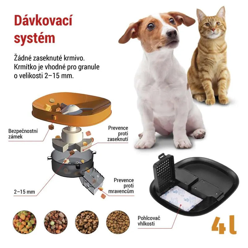 Automat na krmivo EMOS Pet Care, 4 l, černý