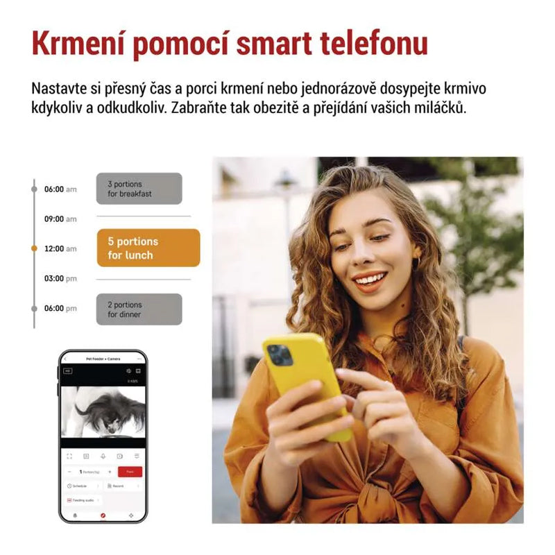 GoSmart dávkovač krmiva EMOS H6004 Pet Care s kamerou, 4 l, černý, Wi-Fi