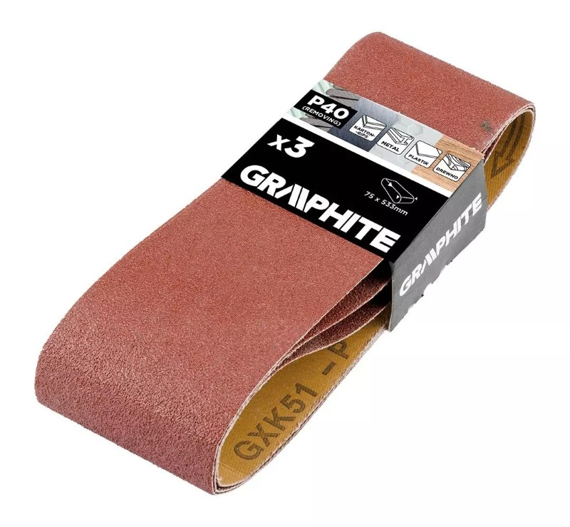 Plátno brusné nekonečný pás 75x533mm P40 GRAPHITE 58T366 3ks