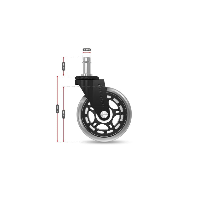 Kolečka na židli HUZARO Casters 2.0 Black
