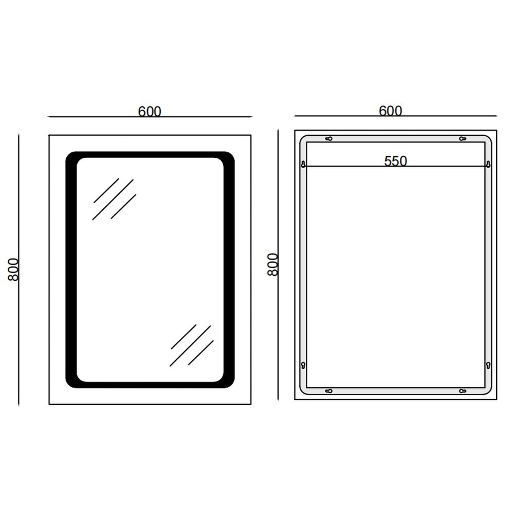 Zrcadlo koupelnové MIXXUS MR09-80×60-REVERSE Twee