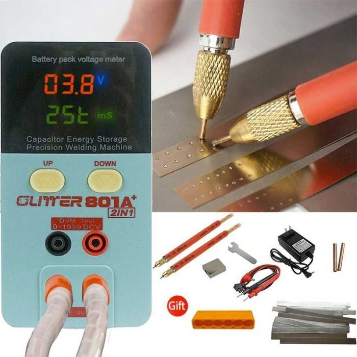 Bodová svářečka baterií GLITTER 801A+ s voltmetrem