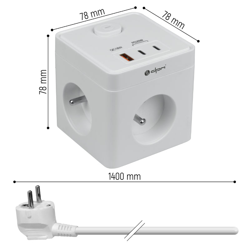 Prodlužovací kabel DPM FMP3114 bílý