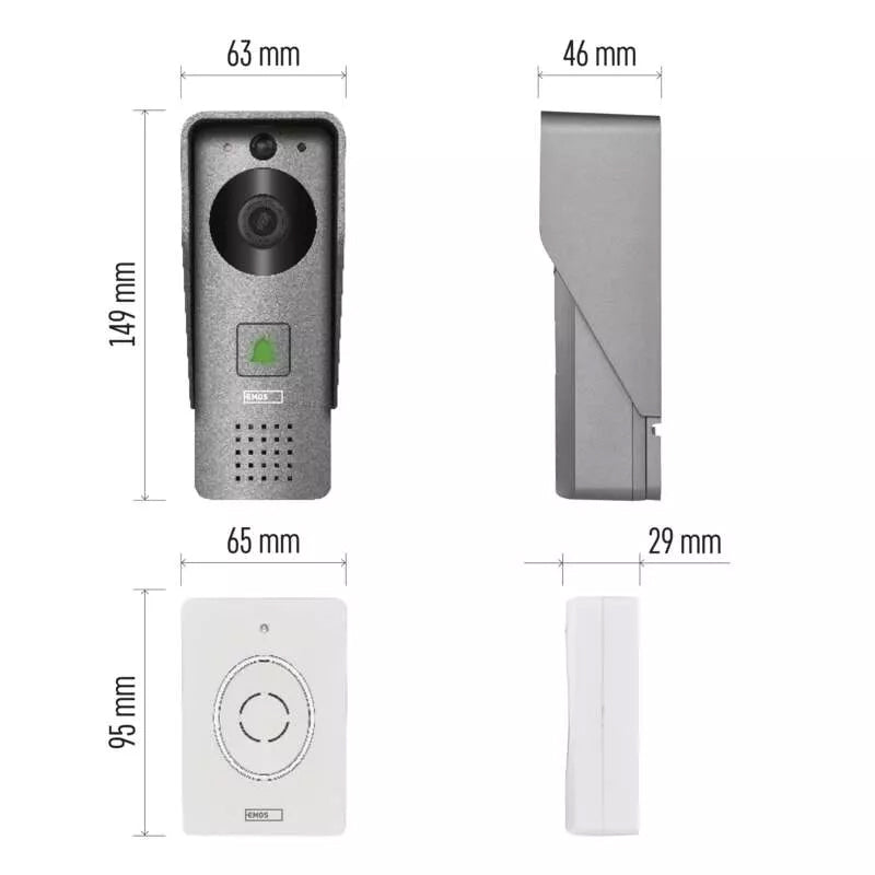 GoSmart domovní bezdrátový videozvonek EMOS H403 IP-09C s WiFi