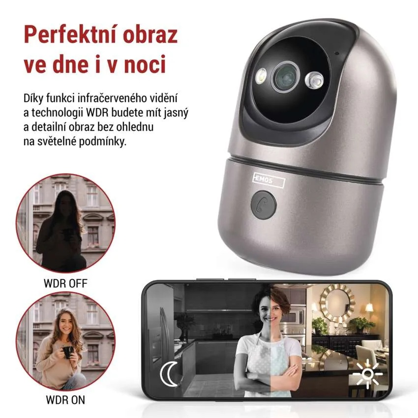 GoSmart vnitřní otočná kamera EMOS IP-220W s WiFi