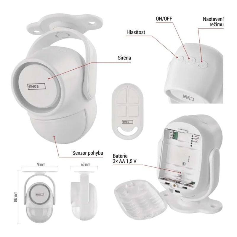 GoSmart alarm EMOS IP-126L GUARDIAN s pohybovým čidlem WiFi Tuya