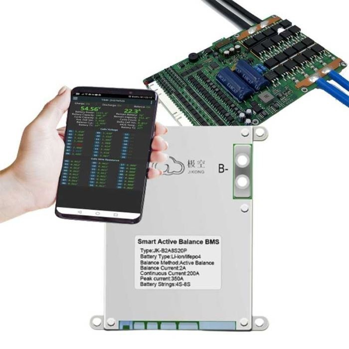 BMS s 1A aktivním balancérem SMART 4S-8S 200A LiFePO4 - 3,2V JIKONG