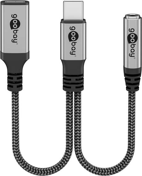 Adaptér GOOBAY 74524 2xUSB-C/JACK 3,5mm (pro poslech hudby)