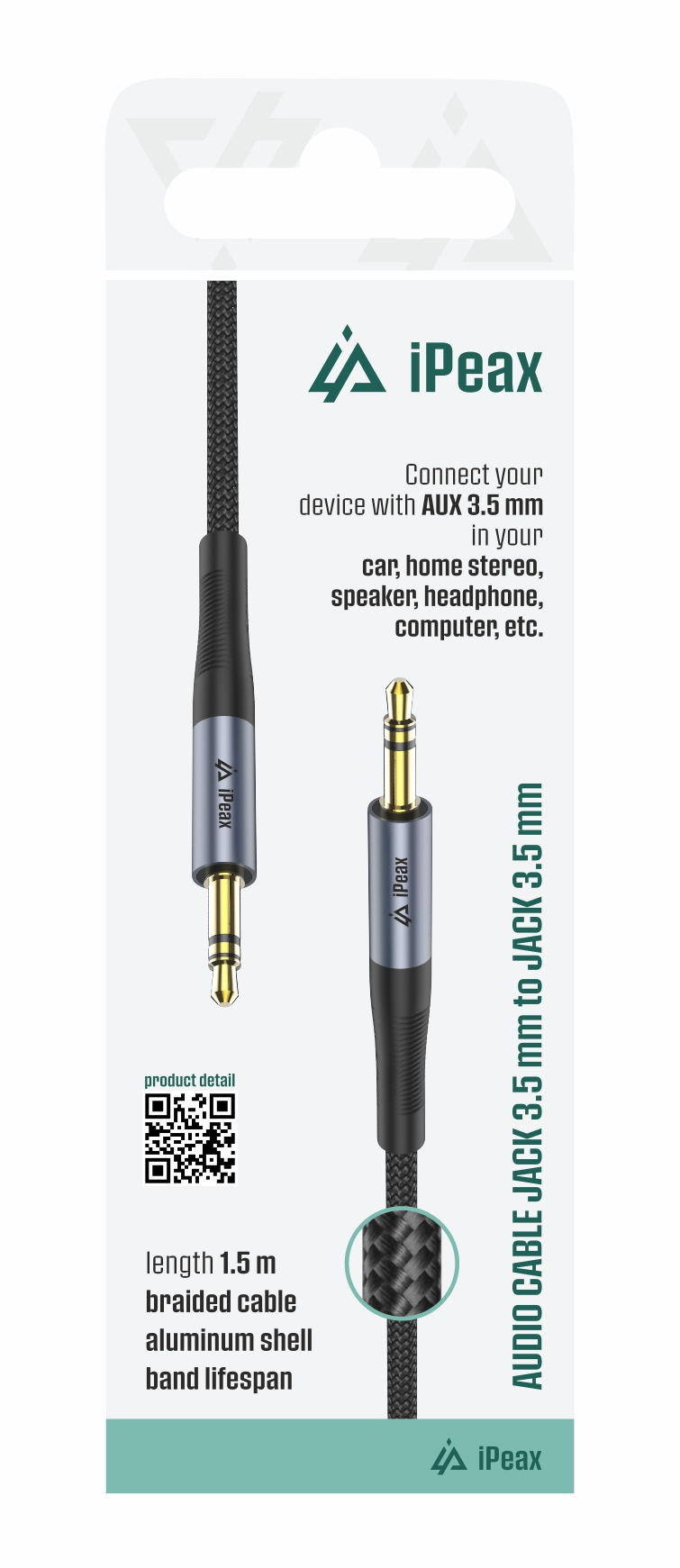 Adaptér iPEAX 90010140 2xJACK 3,5mm (pro poslech hudby) Black
