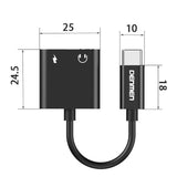 Adaptér DENMEN DU07 USB-C/JACK 3,5mm (pro poslech hudby)