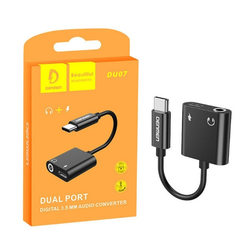 Adaptér DENMEN DU07 USB-C/JACK 3,5mm (pro poslech hudby)