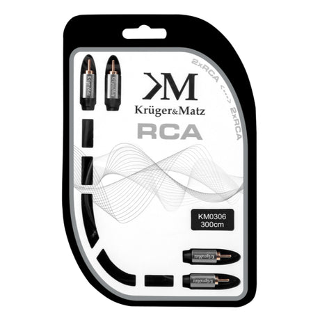 Kabel 2x Cinch konektor/2x Cinch konektor 3m KRUGER & MATZ KM0306