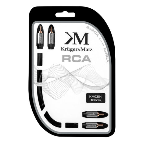 Kabel 2x Cinch konektor/2x Cinch konektor 1m KRUGER & MATZ KM0304
