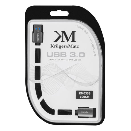 Kabel KRUGER & MATZ KM0336 1x USB 3.0 A konektor / 1x USB 3.0 A zdířka 1m