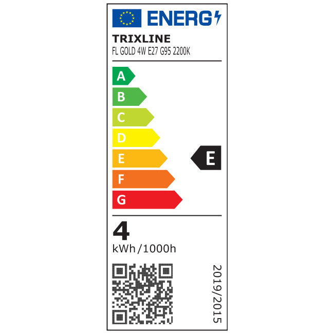 Žárovka Filament E27 4W bílá teplá TRIXLINE G95