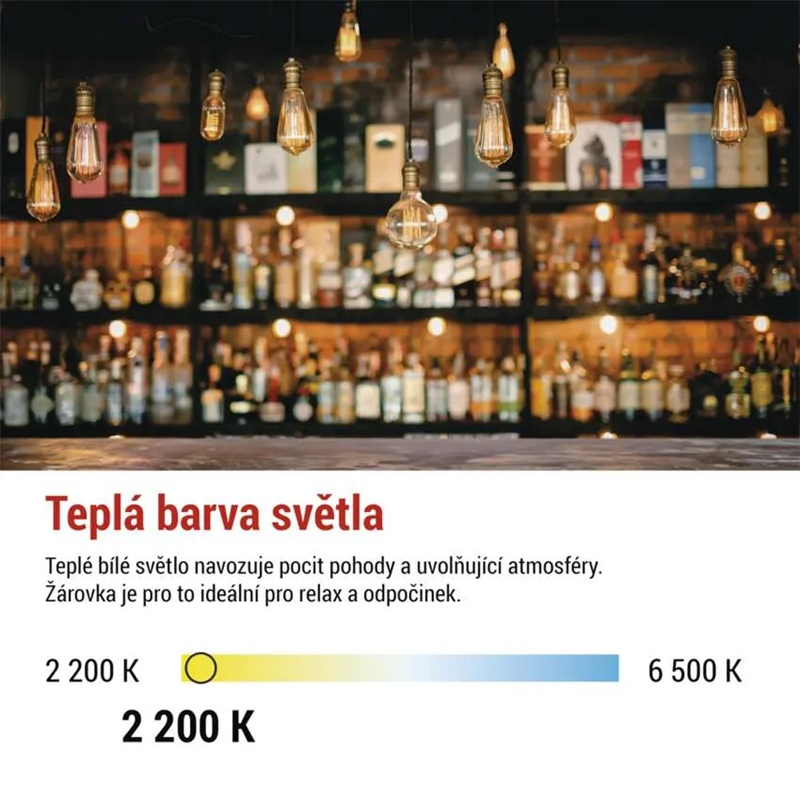 Žárovka LED E27 4,5W ST64 bílá teplá EMOS Z57032 Vintage