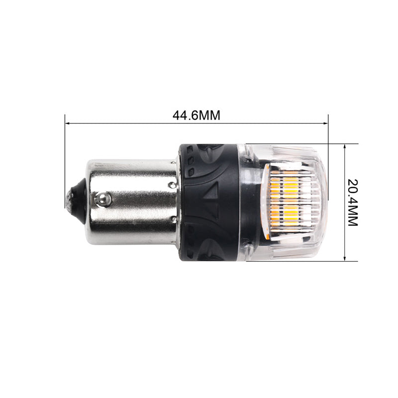 Autožárovka LED BA15S 12V CARCLEVER 16LED 2835SMD oranžová