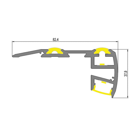 AL profil Stair pro LED pásky, s plexi, 1m