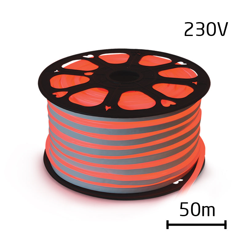 LED neon flexi hadice 230V 92LED/m 7W/m červená 50m