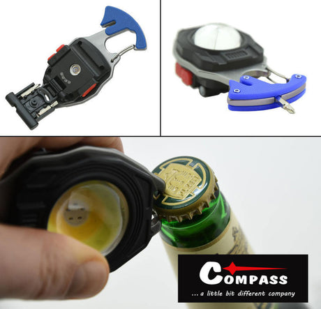 Svítilna COMPASS 08327 se zapalovačem a řezačem pásů