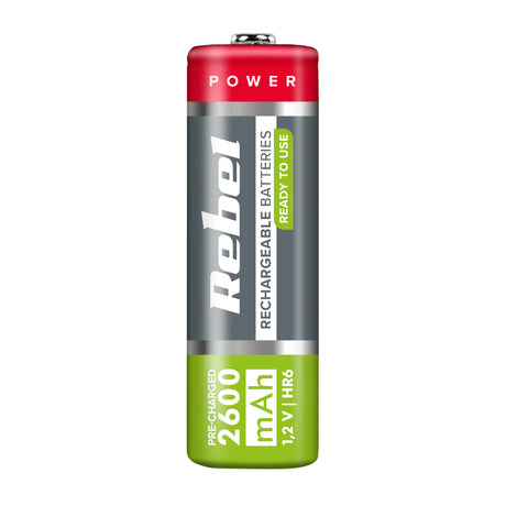 Baterie AA (R06) nabíjecí 1,2V/2600mAh REBEL 2ks / blistr BAT2003