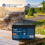 Baterie LiFePO4 12,8V 100Ah GETI GBL-12-100D Displej