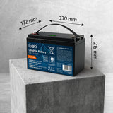 Baterie LiFePO4 12,8V 100Ah GETI GBL-12-100D Displej
