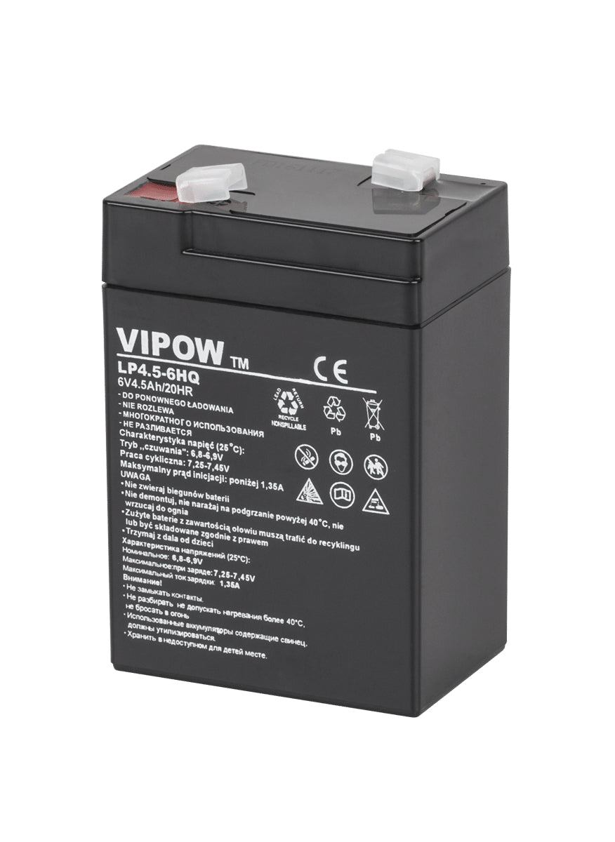 Olověná gelová baterie  6V 4.5Ah HQ VIPOW BAT0202