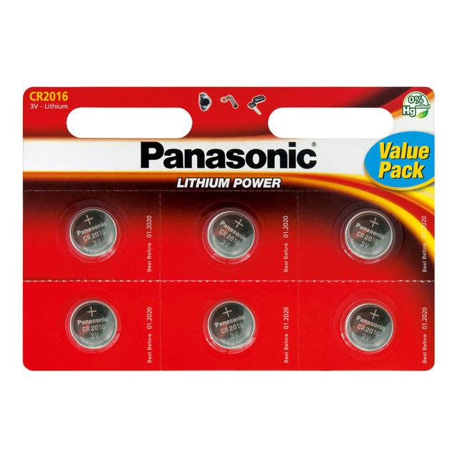 Baterie CR2016 PANASONIC lithiová 6ks / blistr