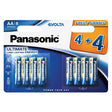 Baterie AA (R6) alkalická PANASONIC Evolta 8ks / blistr