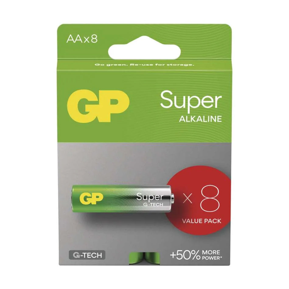 Baterie AA (R6) alkalická GP Super 8ks