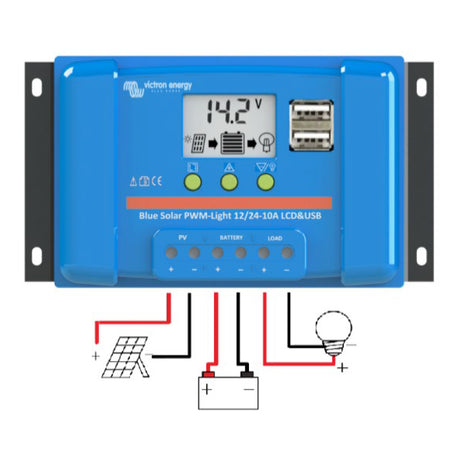 Solární regulátor PWM Victron Energy 20A  LCD a USB 12V/24V