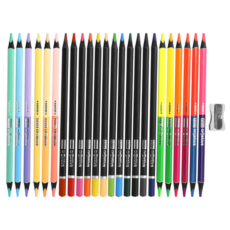 Pastelky trojhranné EASY Creative klasické a oboustranné 24ks / 36 barev v kovové krabičce