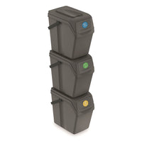 Koš na tříděný odpad SORTIBOX II 3x25l šedý kámen