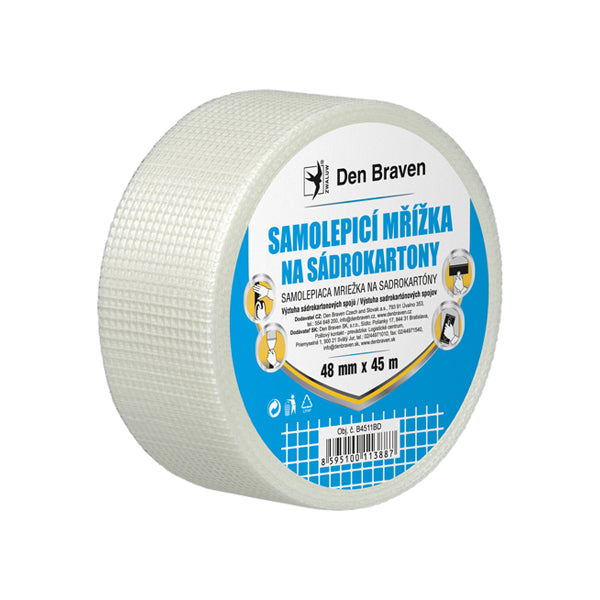 Samolepicí mřížka na sádrokartony DEN BRAVEN 48mm x 153m