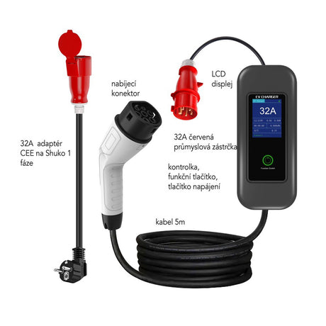 Nabíjecí stanice IMMAX NSE003 EV/PHEV AC Type 2 22kW WiFi Tuya cestovní