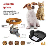 Automat na krmivo EMOS Pet Care, 4 l, černý