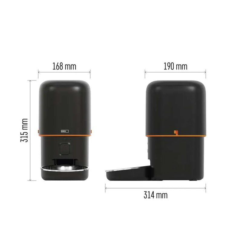 GoSmart dávkovač krmiva EMOS H6004 Pet Care s kamerou, 4 l, černý, Wi-Fi