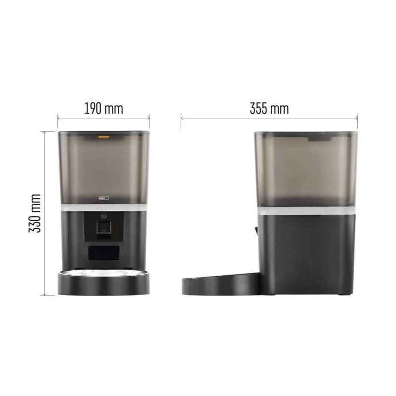 GoSmart dávkovač krmiva EMOS H6006 Pet Care s kamerou, 6 l, černý, Wi-Fi