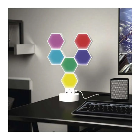 Smart stolní lampa EMOS ZIW426R Hexagon WiFi Tuya