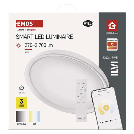 Chytré LED svítidlo GoSmart, přisazené, kruhové EMOS ZM5192 45W WiFi Tuya